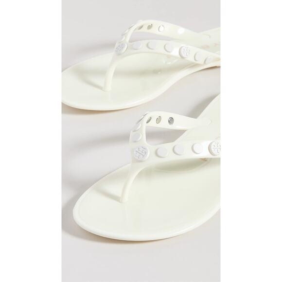 Tory Burch Women's Studded Jelly Thong Sandals, New Ivory, Off White, 8 - Picture 4 of 8